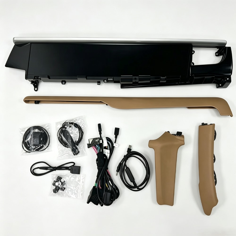 Porsche Macan dual screen wiring harness and installation accessories