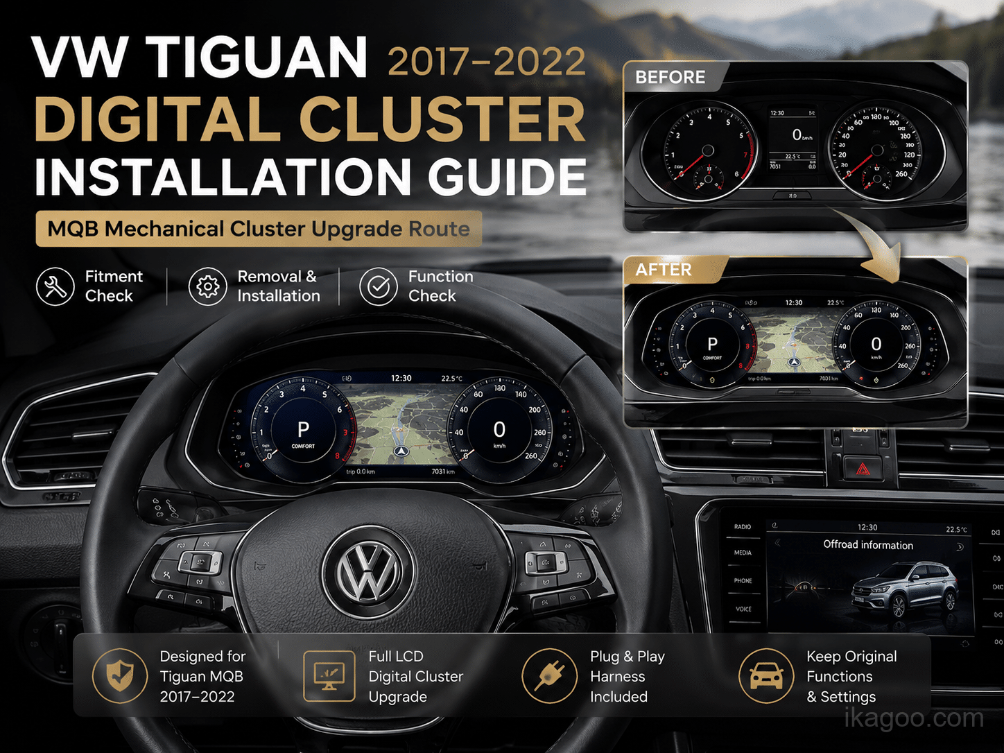 Immagine di copertina della guida di installazione del quadro strumenti digitale MQB Volkswagen Tiguan 2017 2022