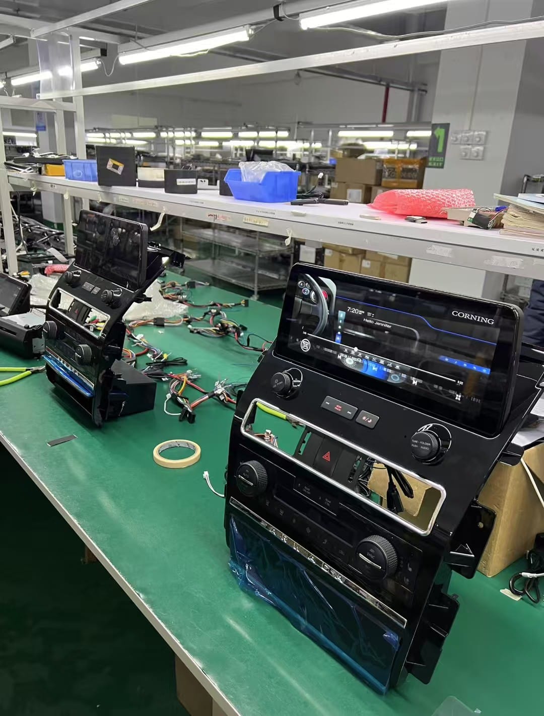 Nissan Patrol Y62 Android head unit workshop production for large screen upgrade