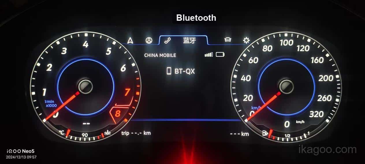 iKagoo VW Audi Digital Instrument Cluster Användarmanual 13 Volkswagen Audi digital instrumentkluster Bluetooth-telefonmenyskärm