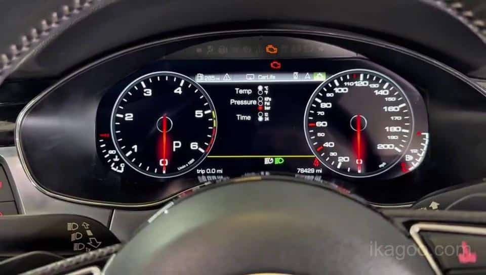 iKagoo VW Audi Digital Instrument Cluster Användarmanual 26 Audi A6 C7 digital instrumentcluster påslaget under installationsverifiering