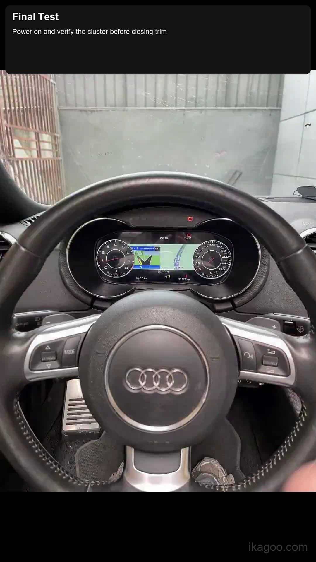 iKagoo VW Audi Digital Instrument Cluster Användarmanual 25 Audi TT 8J digital instrumentcluster påslaget under slutlig installationsverifiering