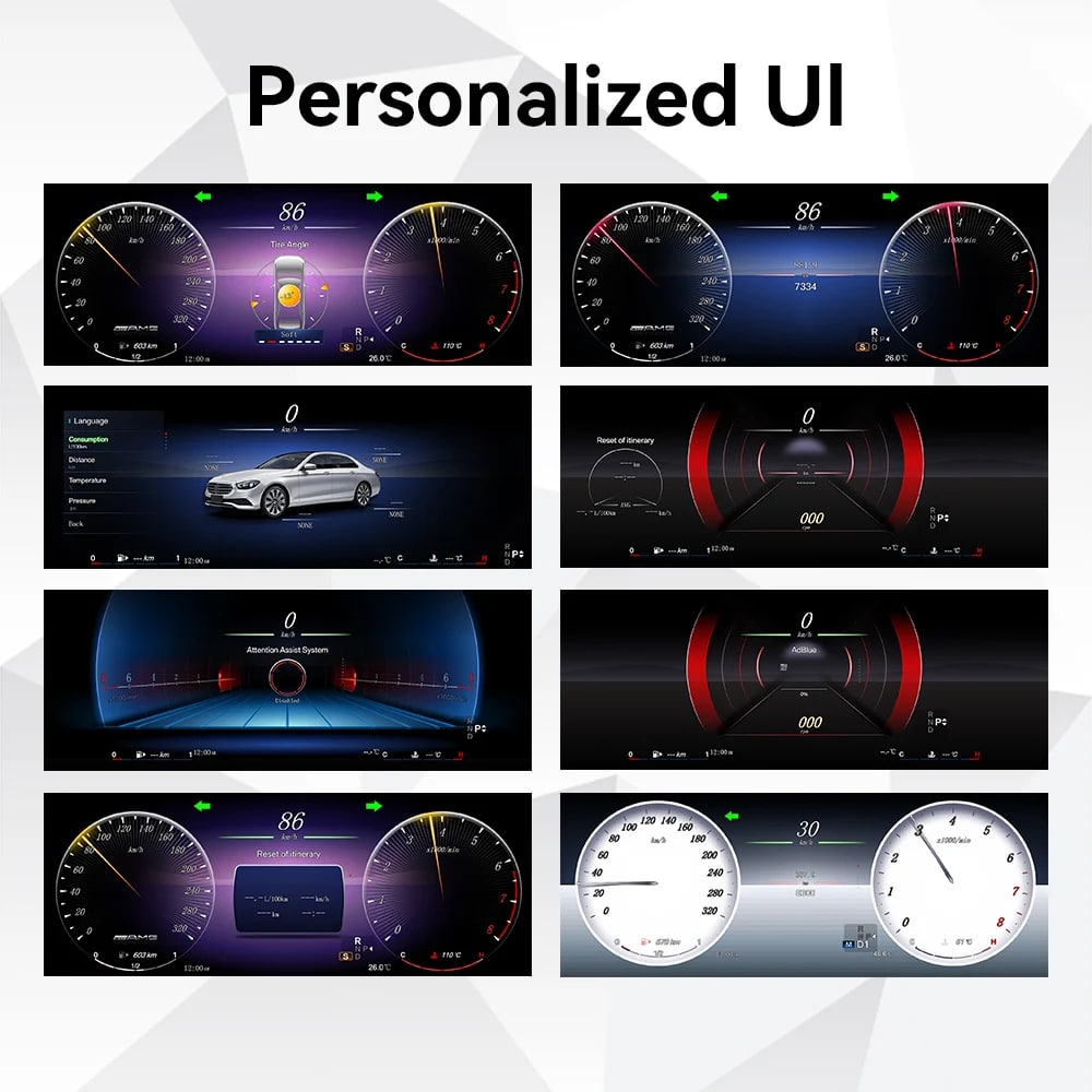 Mercedes SUV digital cluster personalized display themes