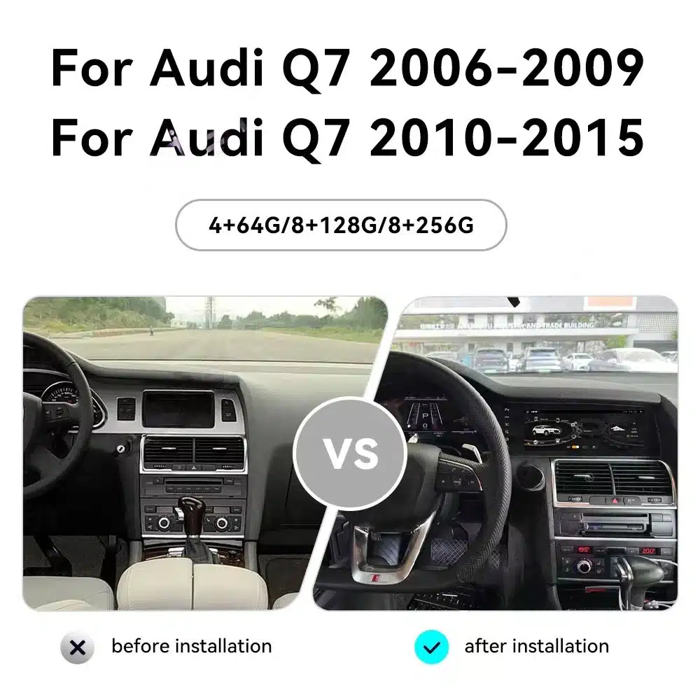 Audi Q7 digital cluster 2005–2015 before and after upgrade