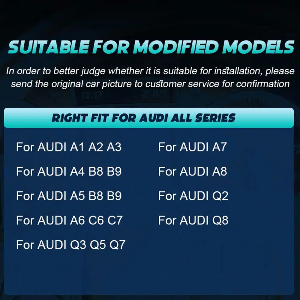Audi A4 A5 2017-2021 Android screen upgrade model compatibility confirmation