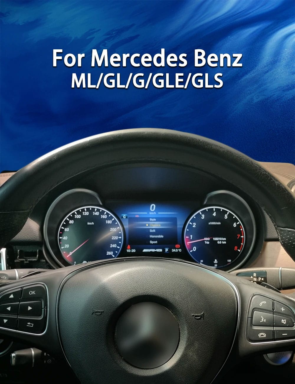Mercedes GLE W166 digital instrument cluster installed view