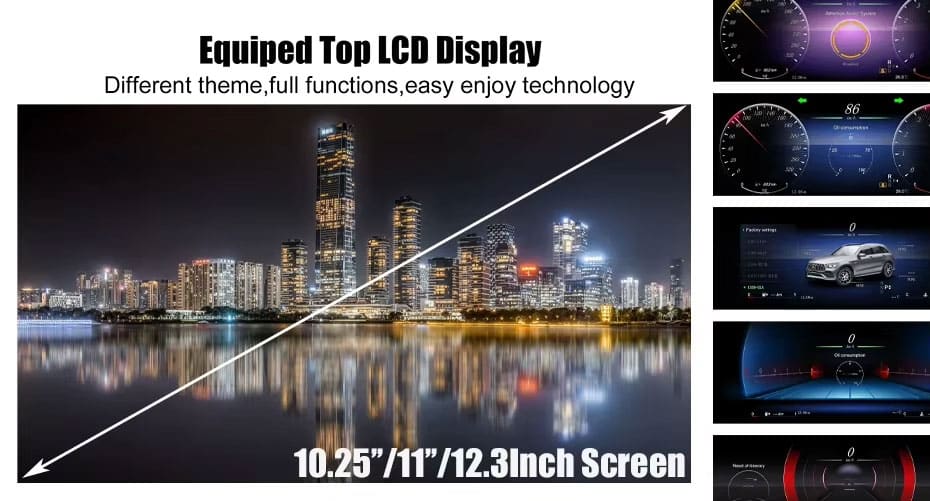 12.3-inch Mercedes SUV digital cluster interface layouts