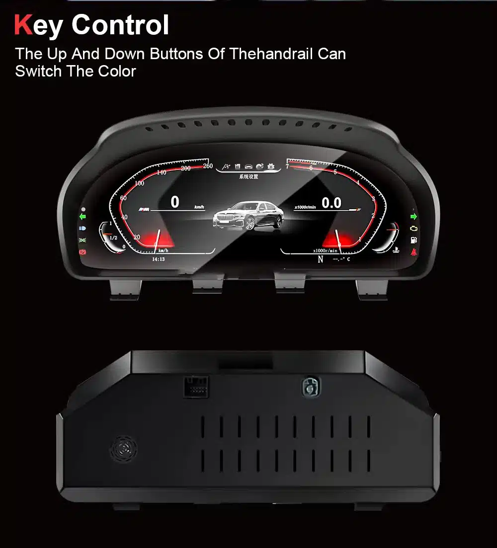Casing depan dan belakang panel instrumen digital BMW F13 dengan fungsi pengendalian kunci