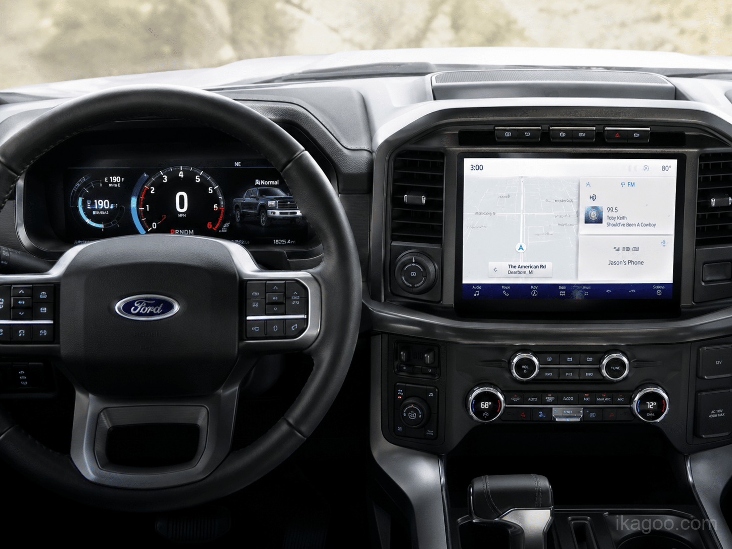 OEM-style dual-screen Android head unit installed in a vehicle