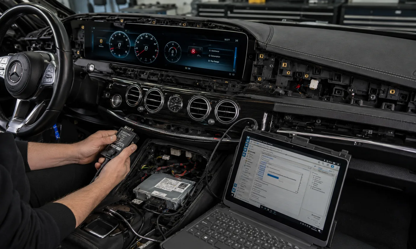 Car Electronics Installation Difficulty: Can You Install It Yourself? 2 iKAGOO digital instrument cluster specialist procedure using vehicle diagnostic equipment