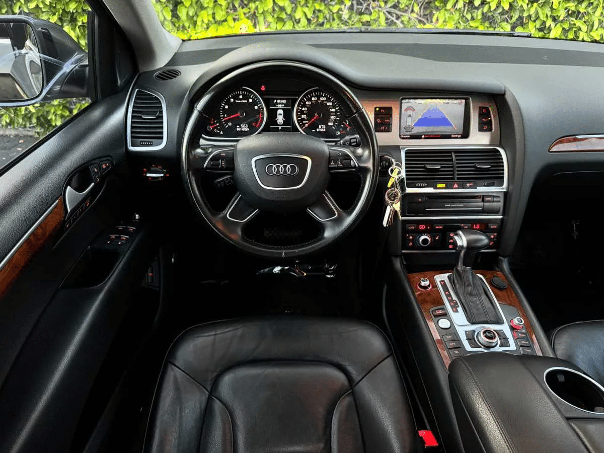 Audi original instrument cluster and center screen before integrated cockpit upgrade
