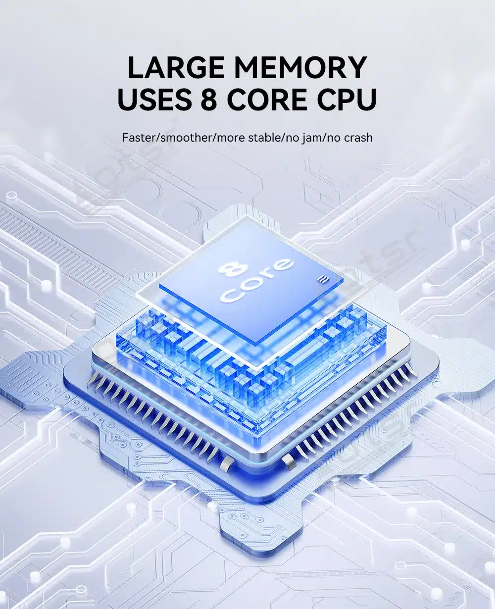 8-core CPU performance illustration for Ford F-150 Android vertical screen radio