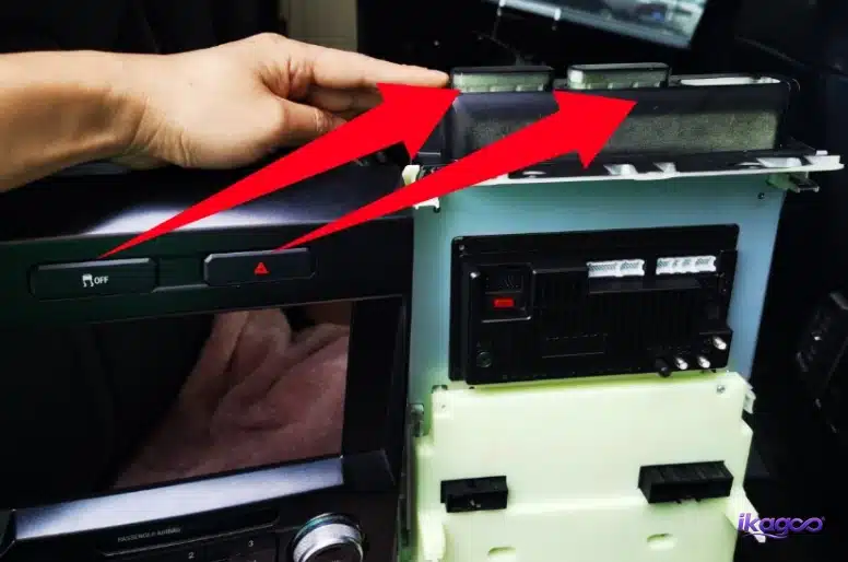 Positioning the Ford F-150 center panel on the vertical screen assembly