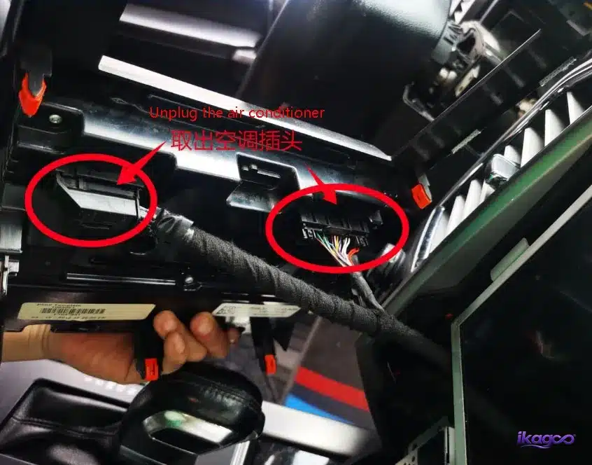 Disconnecting the Ford F-150 climate-control connector