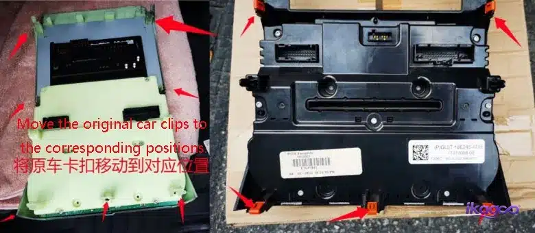 Transferring Ford F-150 factory clips to the new screen housing