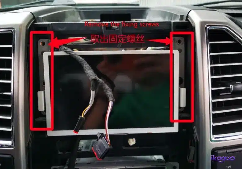 Removing the Ford F-150 factory screen and radio assembly