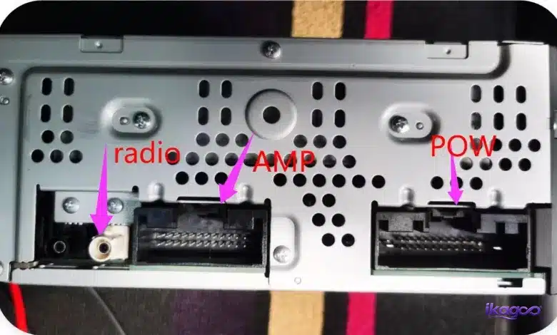 Ford F-150 Android radio amplifier and power connectors