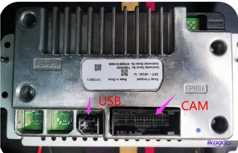 Ford F-150 Android radio USB and camera connections