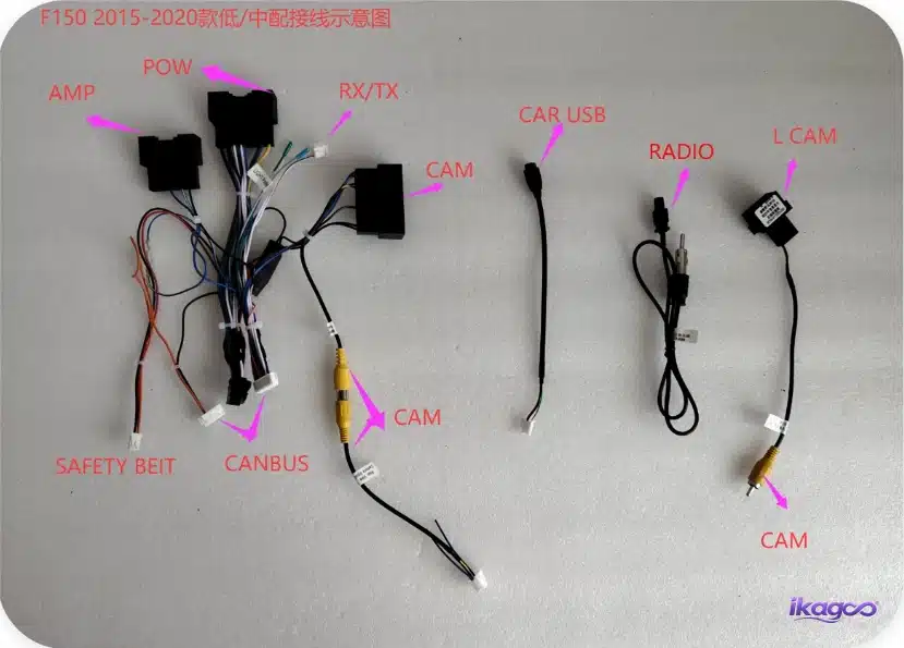 Ford F-150 Android radio wiring harness diagram