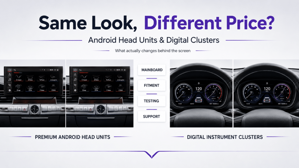 Android Head Unit and Digital Cluster Prices Same Look, Big Gap