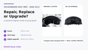 VW Golf MK5 original instrument cluster and YB-134 digital cluster upgrade buying guide