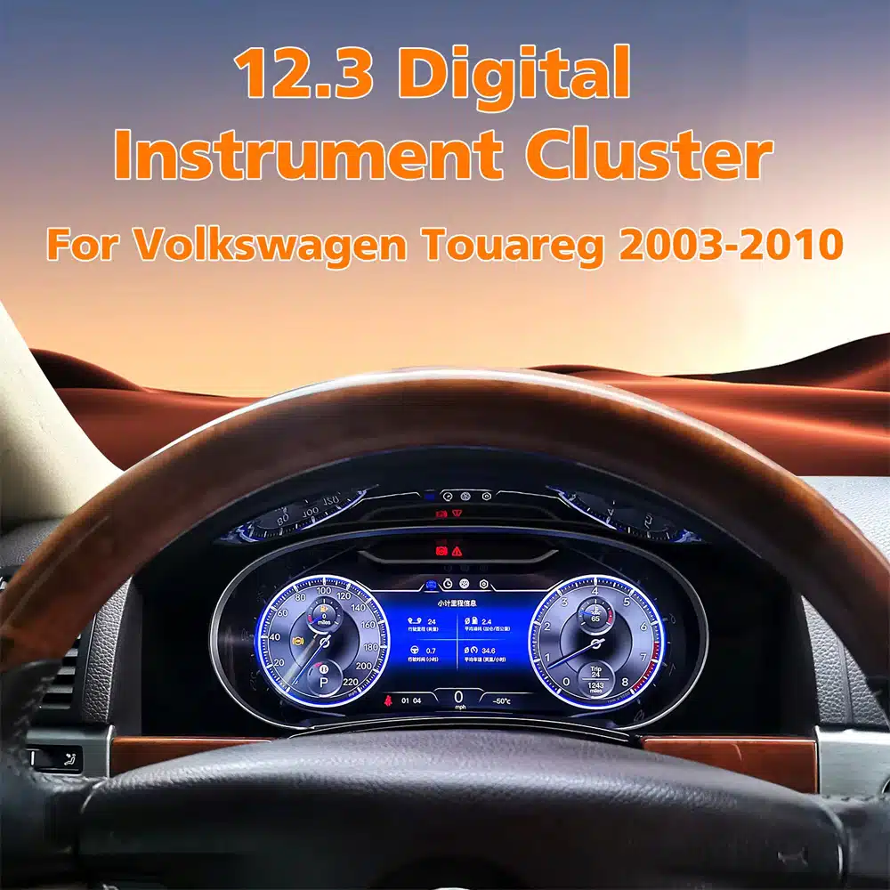 12.3 inch VW Touareg 7L Digital Cluster installed in original dashboard position