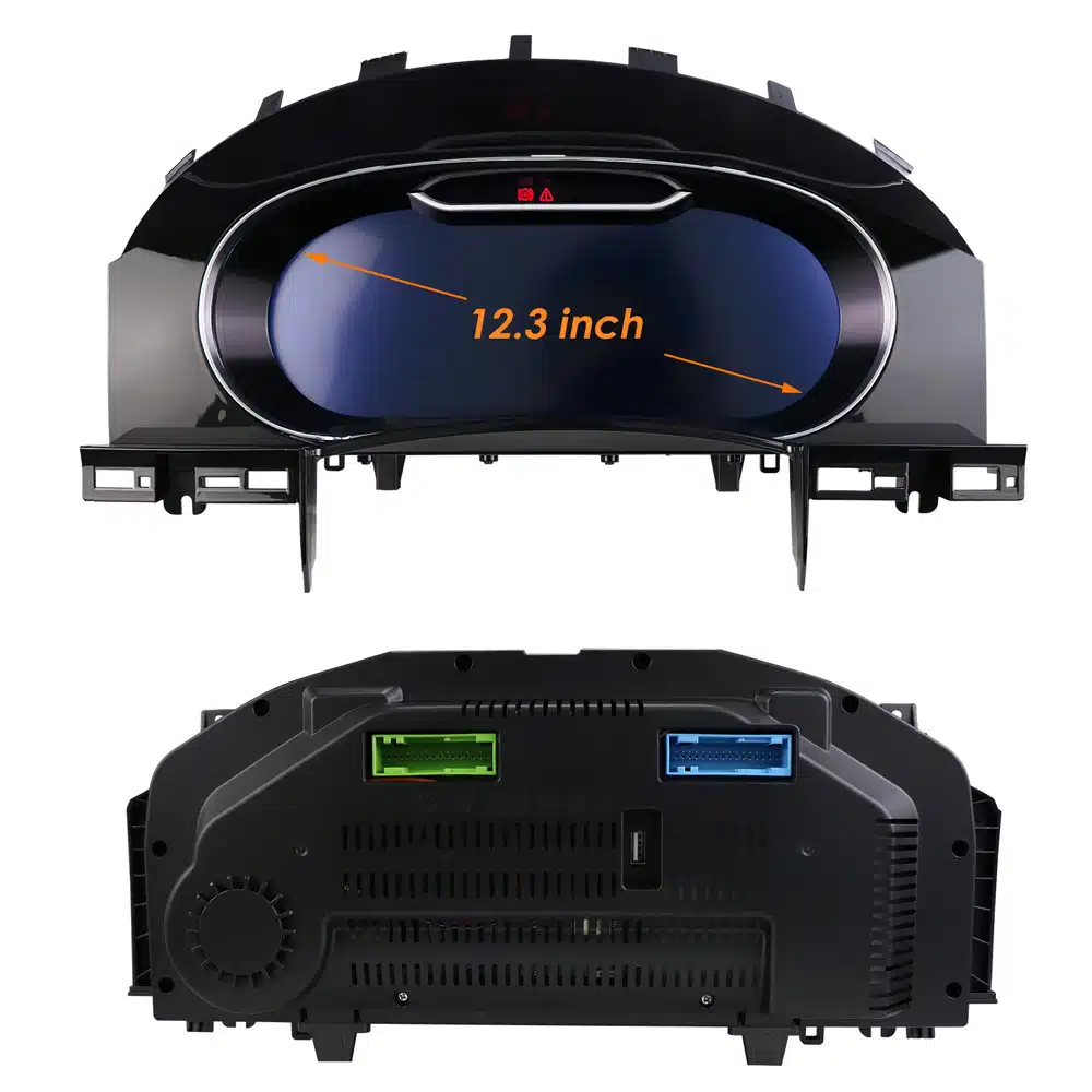 VW Touareg Digital Cluster front housing and rear connector layout