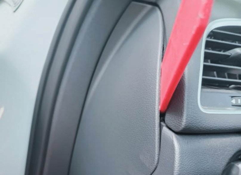 Audi Q3 driver side dashboard trim removal for Android Auto screen installation