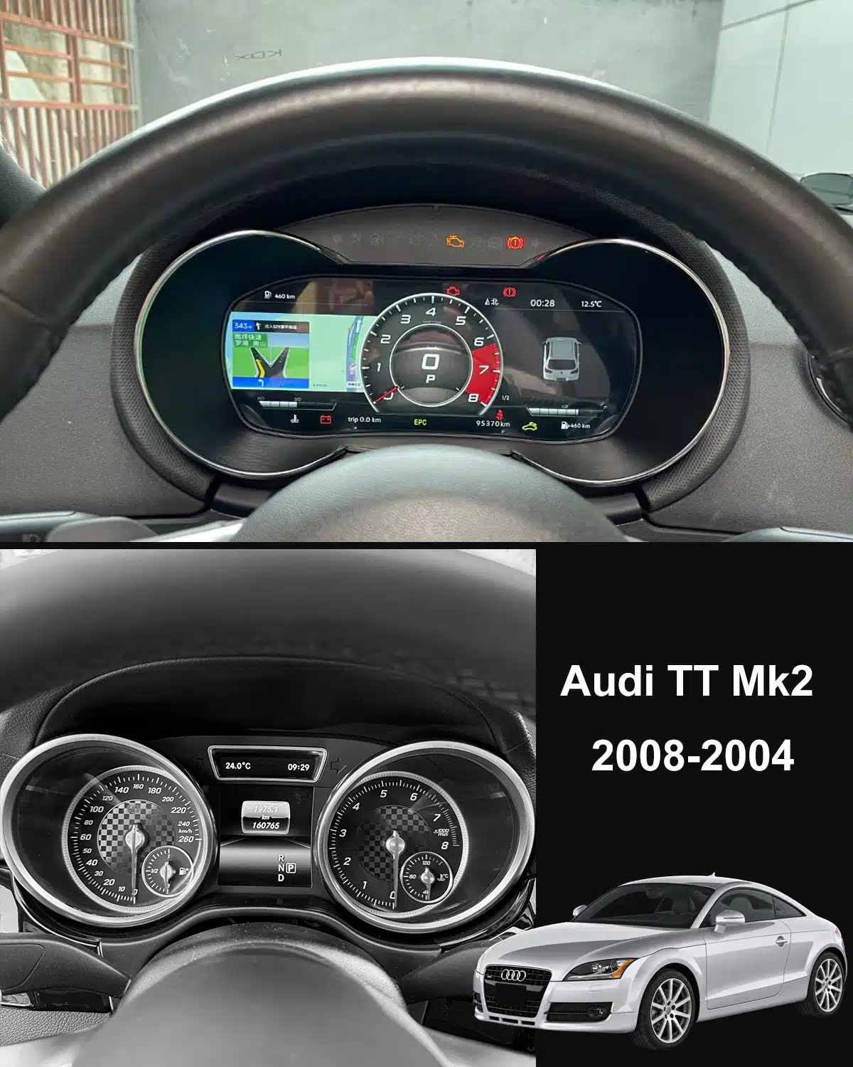 Audi TT Mk2 Virtual Cockpit before and after dashboard upgrade