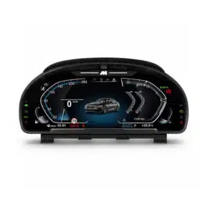 BMW X5 E70 digital cluster speedometer and gauge display on 12.3-inch screen