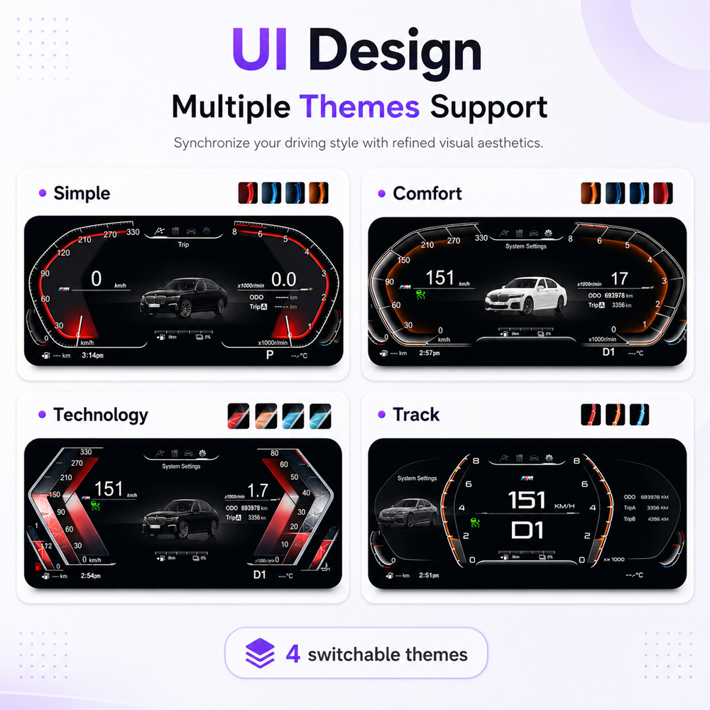 BMW X5 E70 Digital Cluster Multiple UI Themes