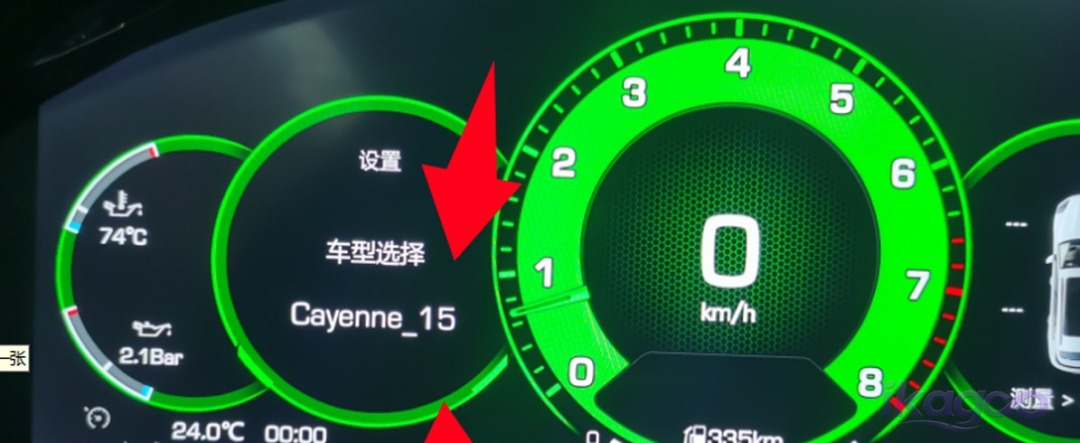 Porsche Cayenne 958 digital cluster light and fault code settings