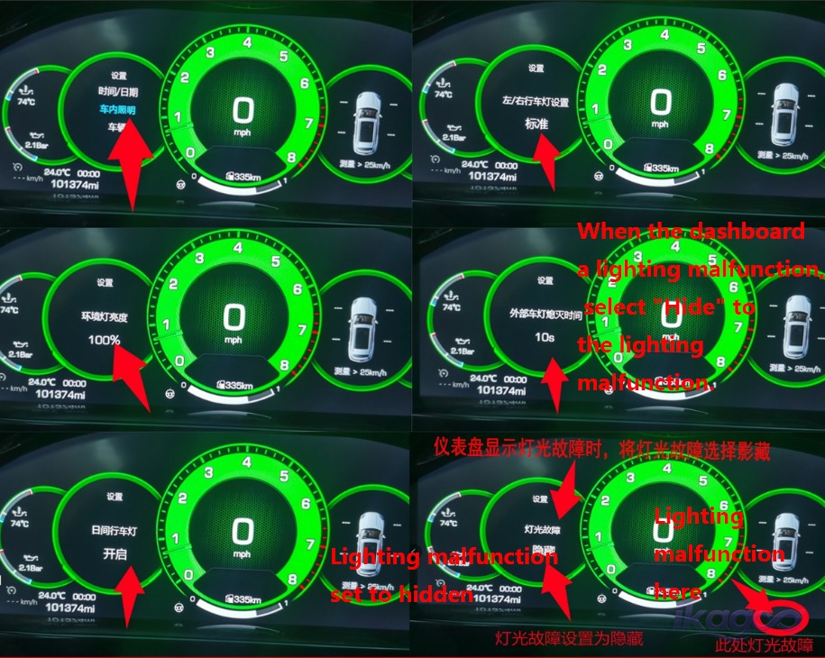 Porsche Cayenne 958 digital cluster vehicle settings menu