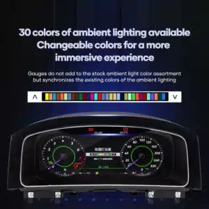 VW Golf Mk7 virtual cockpit with 30 colors ambient lighting