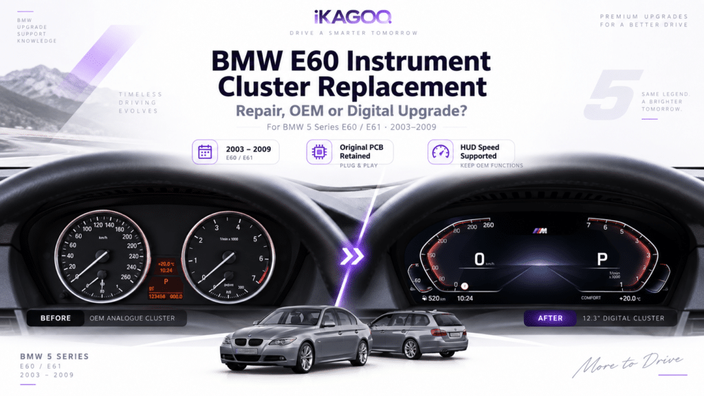 BMW E60 Instrument Cluster Replacement 2003–2009: Repair, OEM or Digital Upgrade?