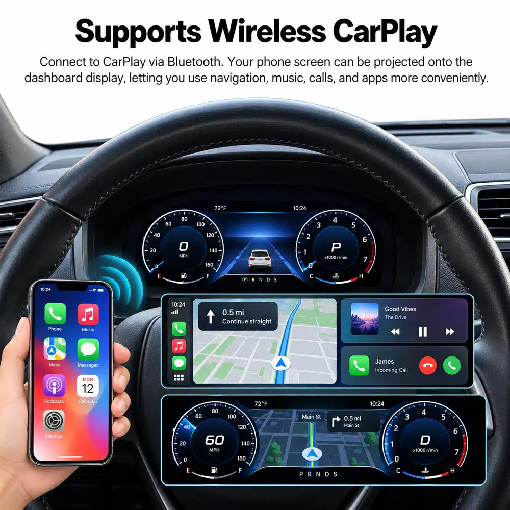 Ford Explorer Digital Instrument Cluster 2011-2019 wireless CarPlay display