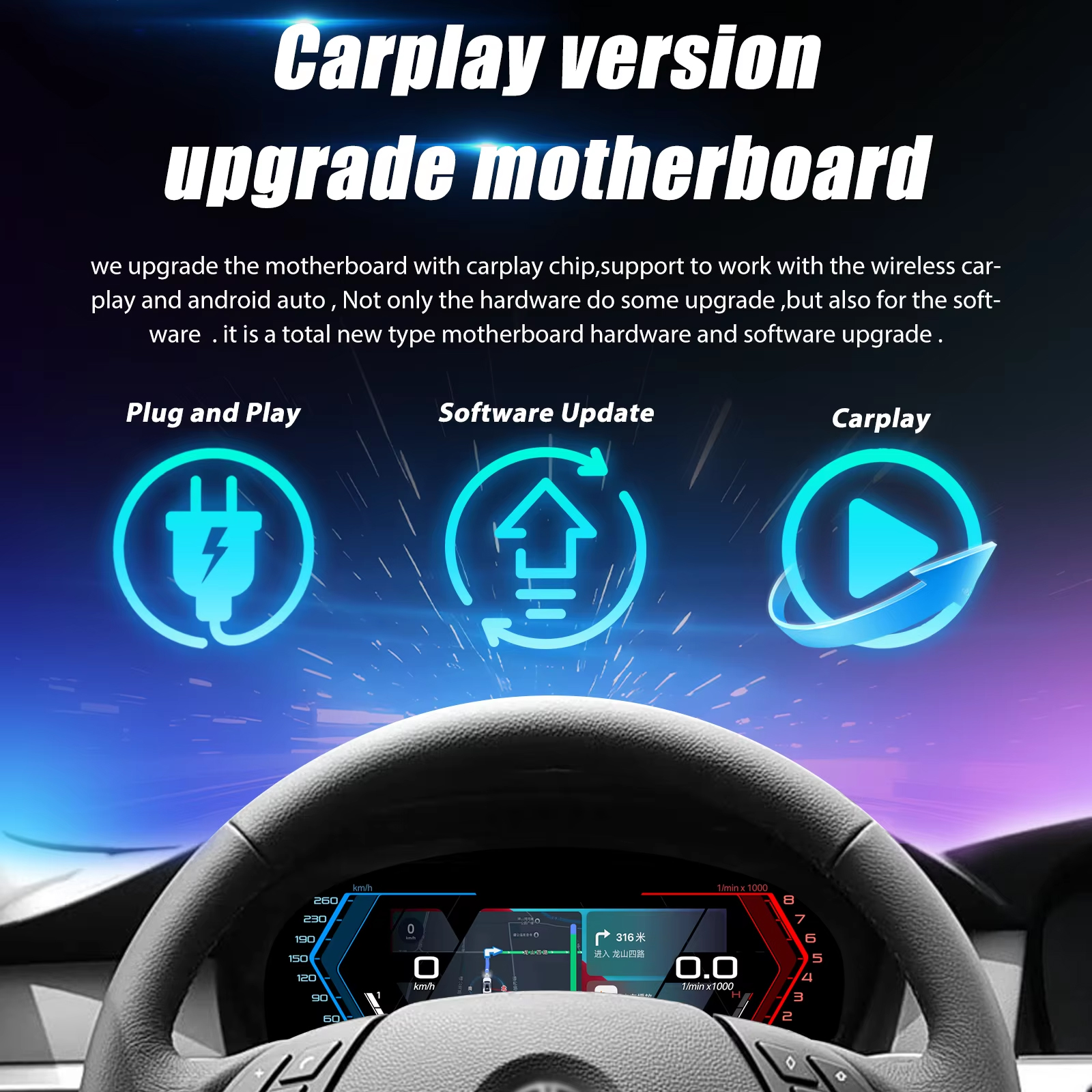 BMW 5 Series E60 E61 Digital Cluster with CarPlay