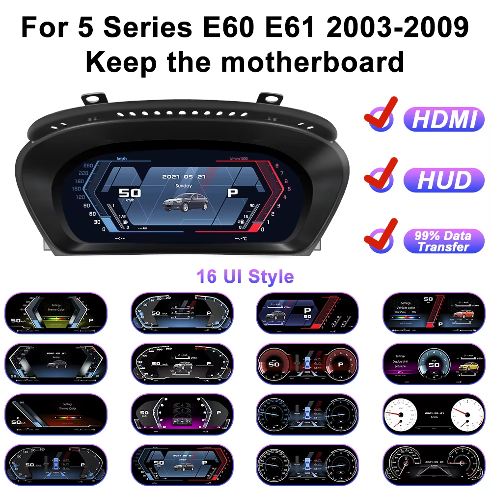 BMW E60 E61 E63 E64 digital instrument cluster alternative dashboard layout