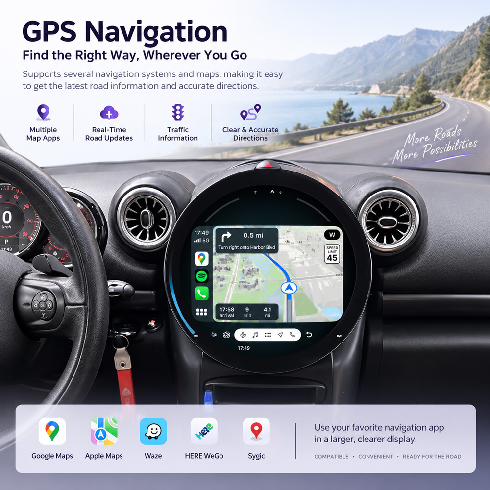 MINI Countryman R60 Android Head Unit GPS navigation 1350x1350 display