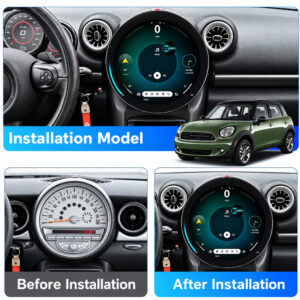 BMW MINI Countryman R60 Android Head Unit 2011–2015 – 11.8" Android 14 Touchscreen with CarPlay 2 BMW MINI 2011-2015 11.8 inch Android head unit installed visual