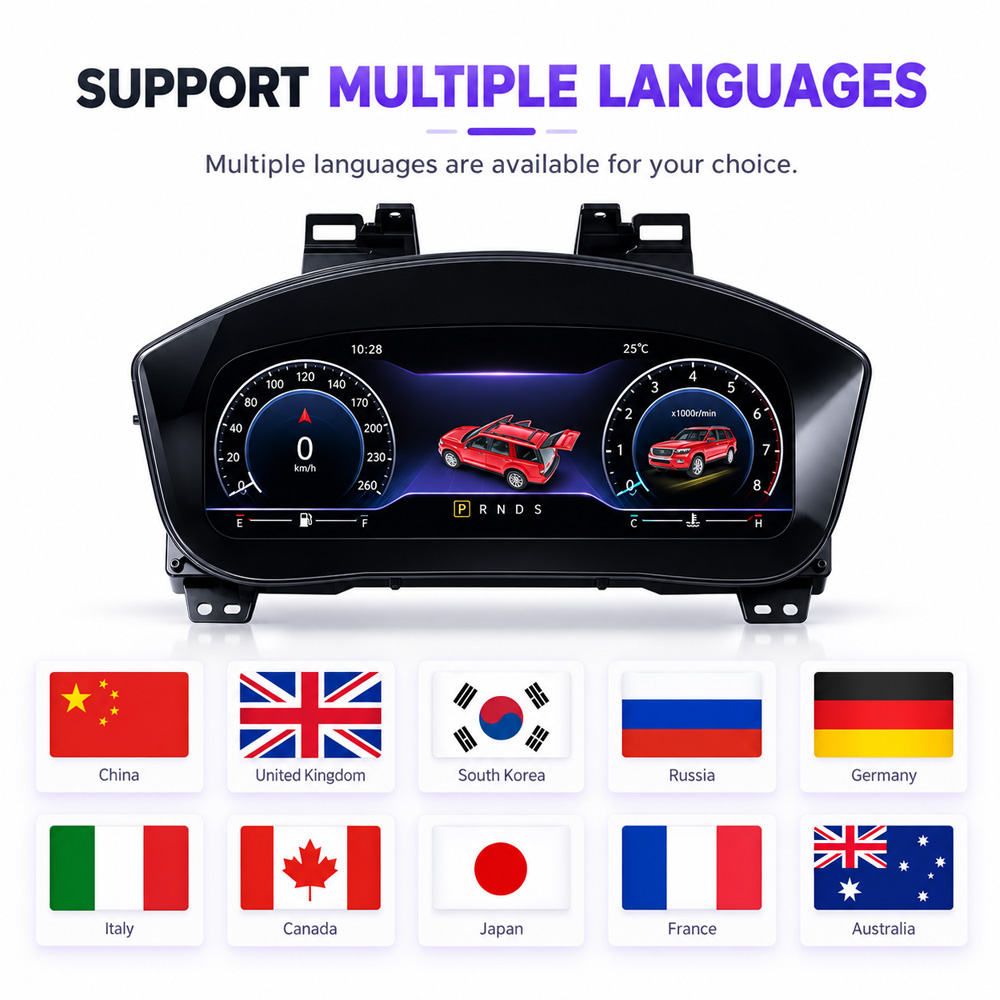 Ford Explorer Digital Instrument Cluster settings and language interface