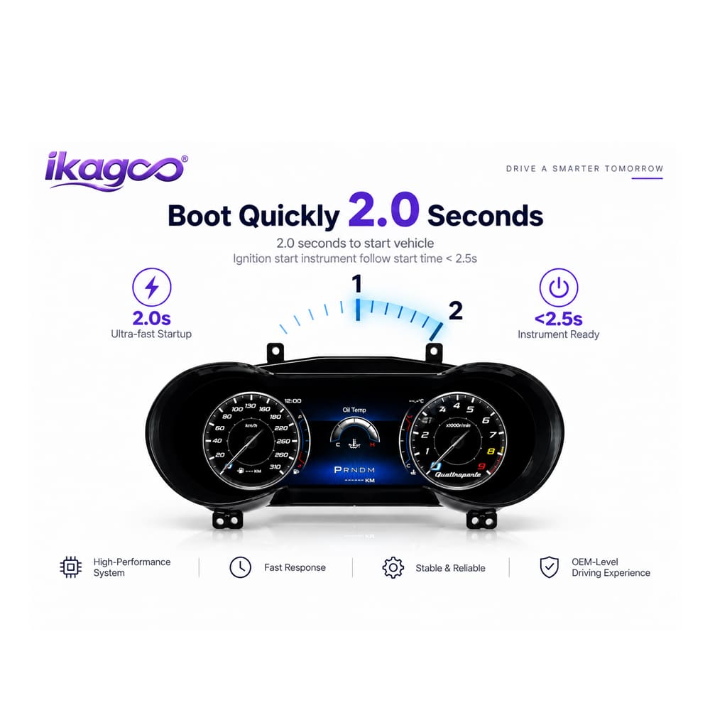 Maserati Quattroporte digital cluster approximately 2 second boot time