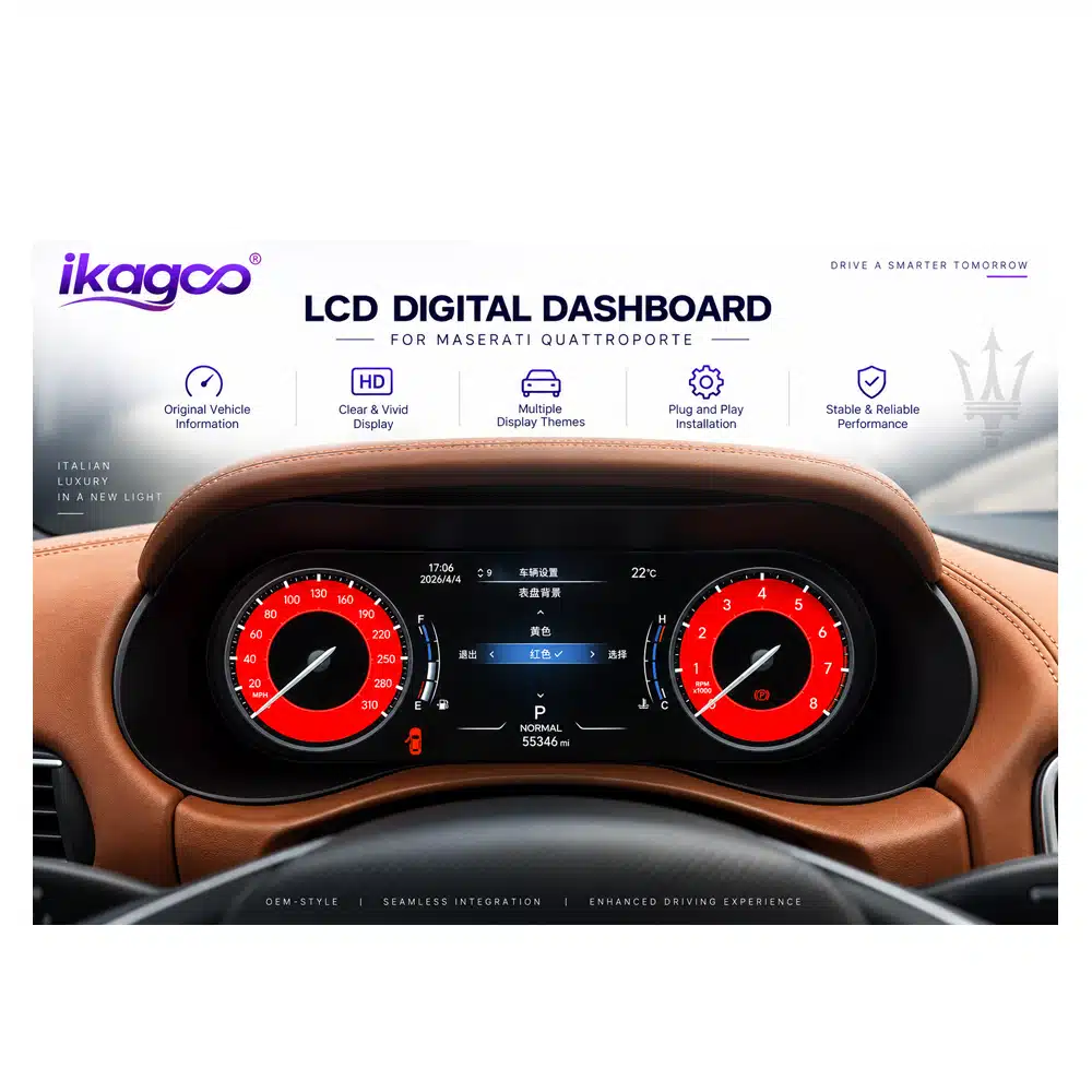 Maserati Quattroporte M156 digital cluster installed in the dashboard