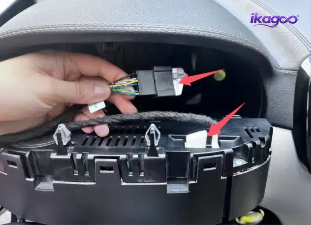 Mercedes W166 original instrument secured inside replacement LCD digital cluster