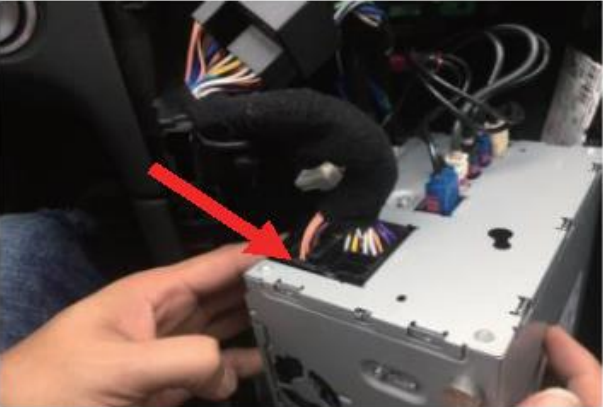Mercedes W204 Android head unit wiring step 9 connecting original power harness to Android harness