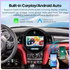 MINI Android screen showing CarPlay and Android Auto interface