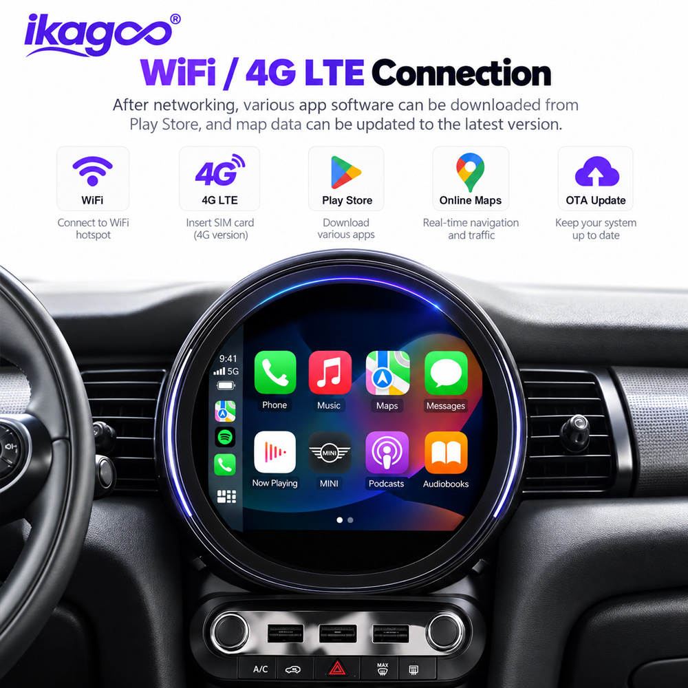 BMW MINI Android Head Unit 4G LTE WiFi GPS connectivity