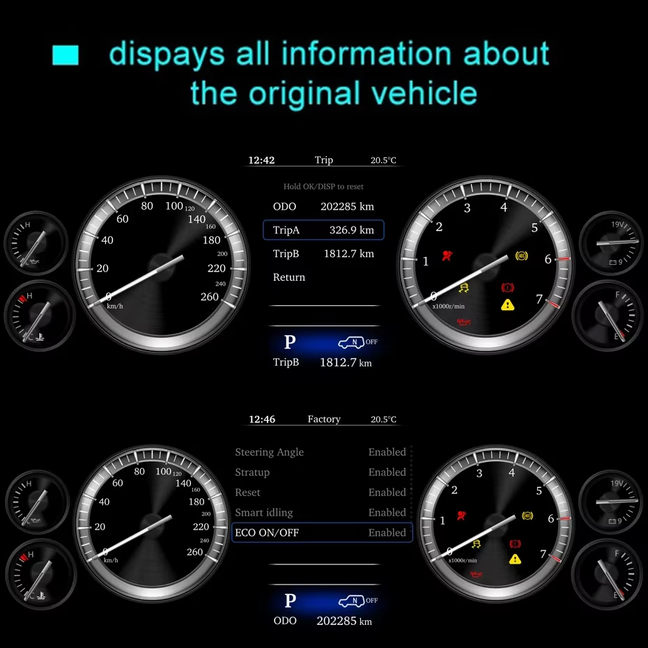 Toyota 4Runner Digital Instrument Cluster alternative LCD dashboard theme