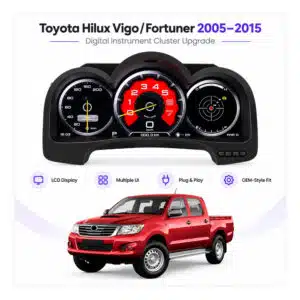 Toyota Hilux Vigo Fortuner SW4 digital instrument cluster installed dashboard view