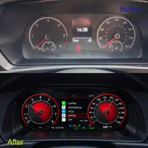 vw caddy digital cluster before after upgrade